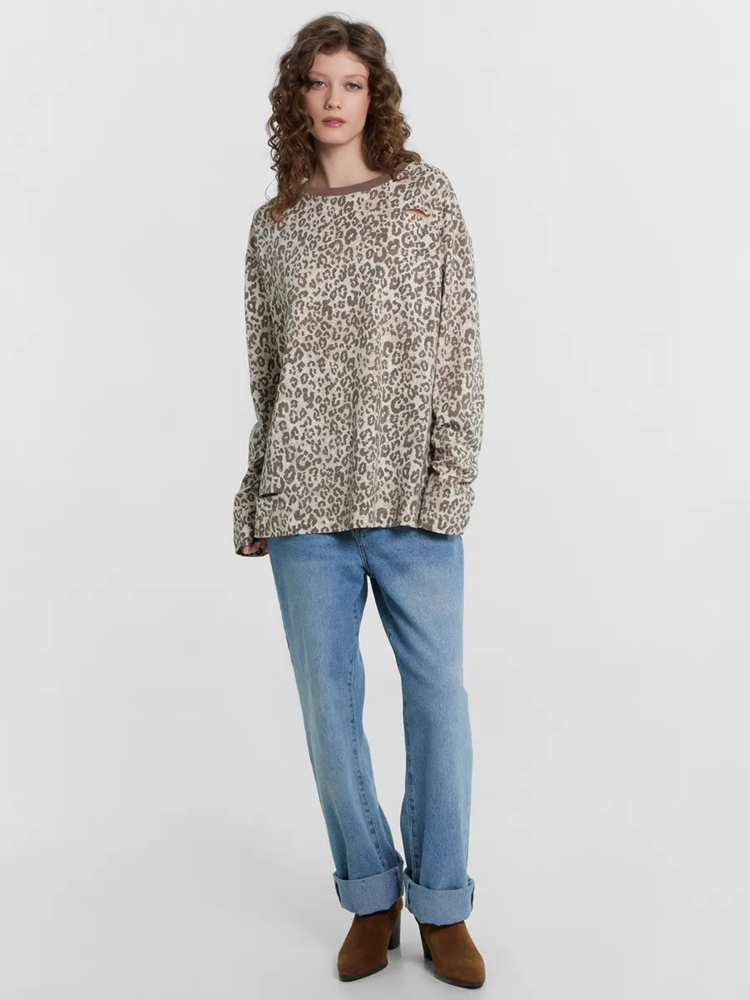 Printli oversize longsliv