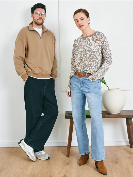 Printli oversize longsliv