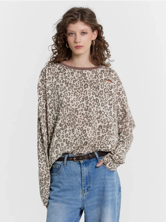 Printli oversize longsliv - 