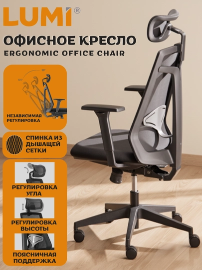 Эргономичные кресла LUMI CH05-31, CH05-40, CH06-12-04 — офисные и игровые — MAGA2-LUMICHAIR-ЧЕРН