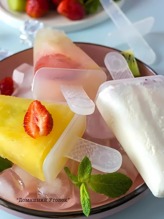 Силиконовая форма для мороженого эскимо 6 ячеек с палочками