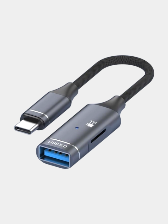 Type C OTG dan USB ga adapter, kartani o'quvchi SDCART uchun portga ega - 