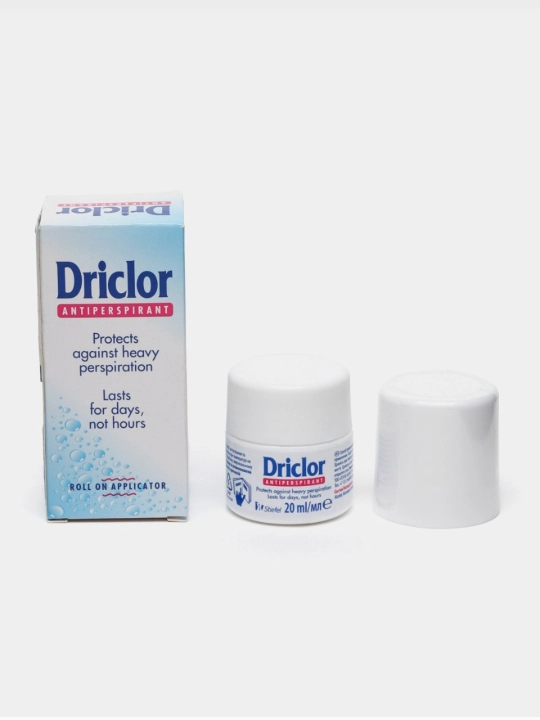Driclor yuqori terlash uchun to'p antiperspirant, 20 ml