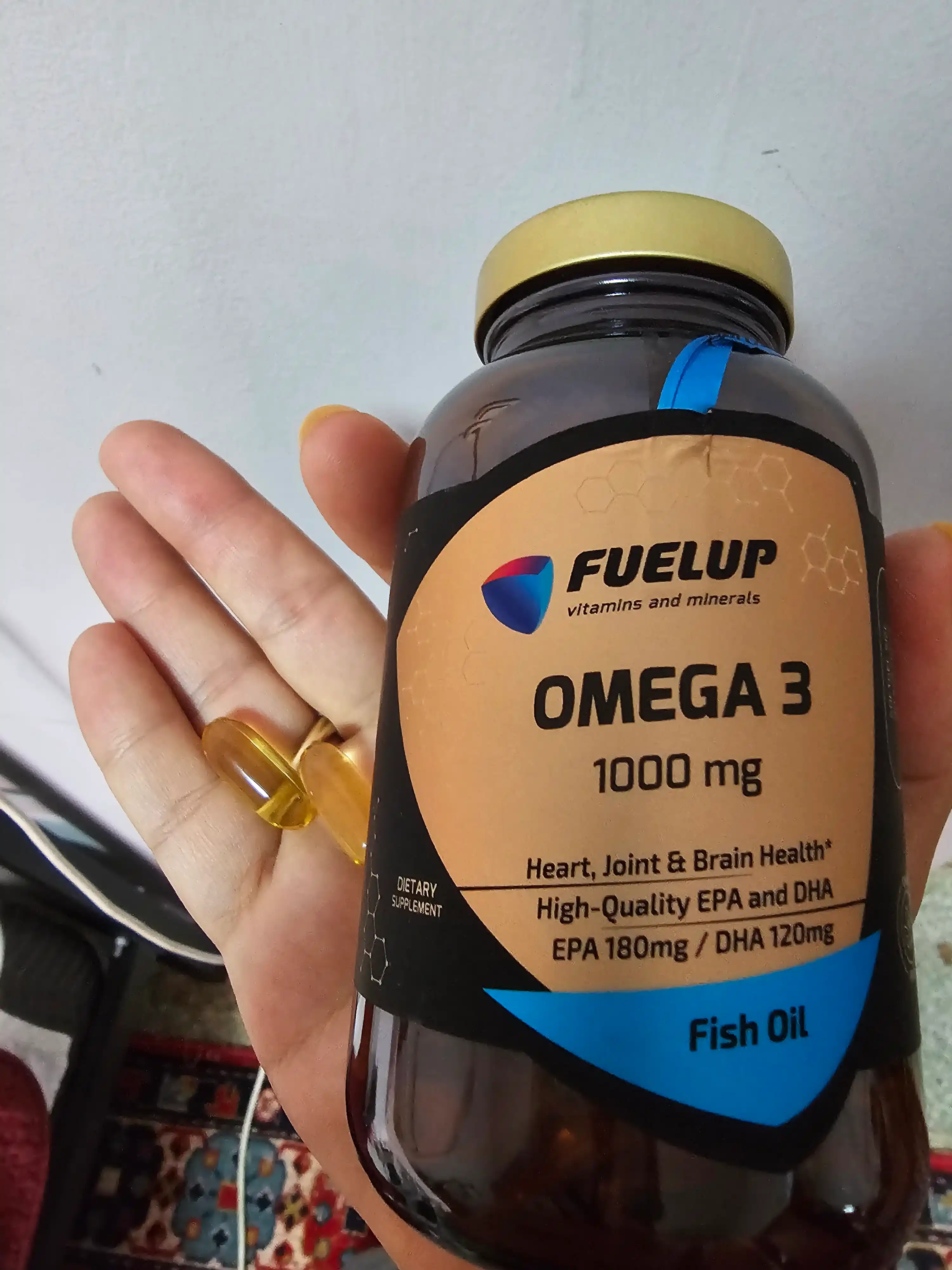 Омега 3 (Omega 3) Рыбий жир 1000мг 90 софтгель baliq yo'gi FUEL UP стекляная упаковка