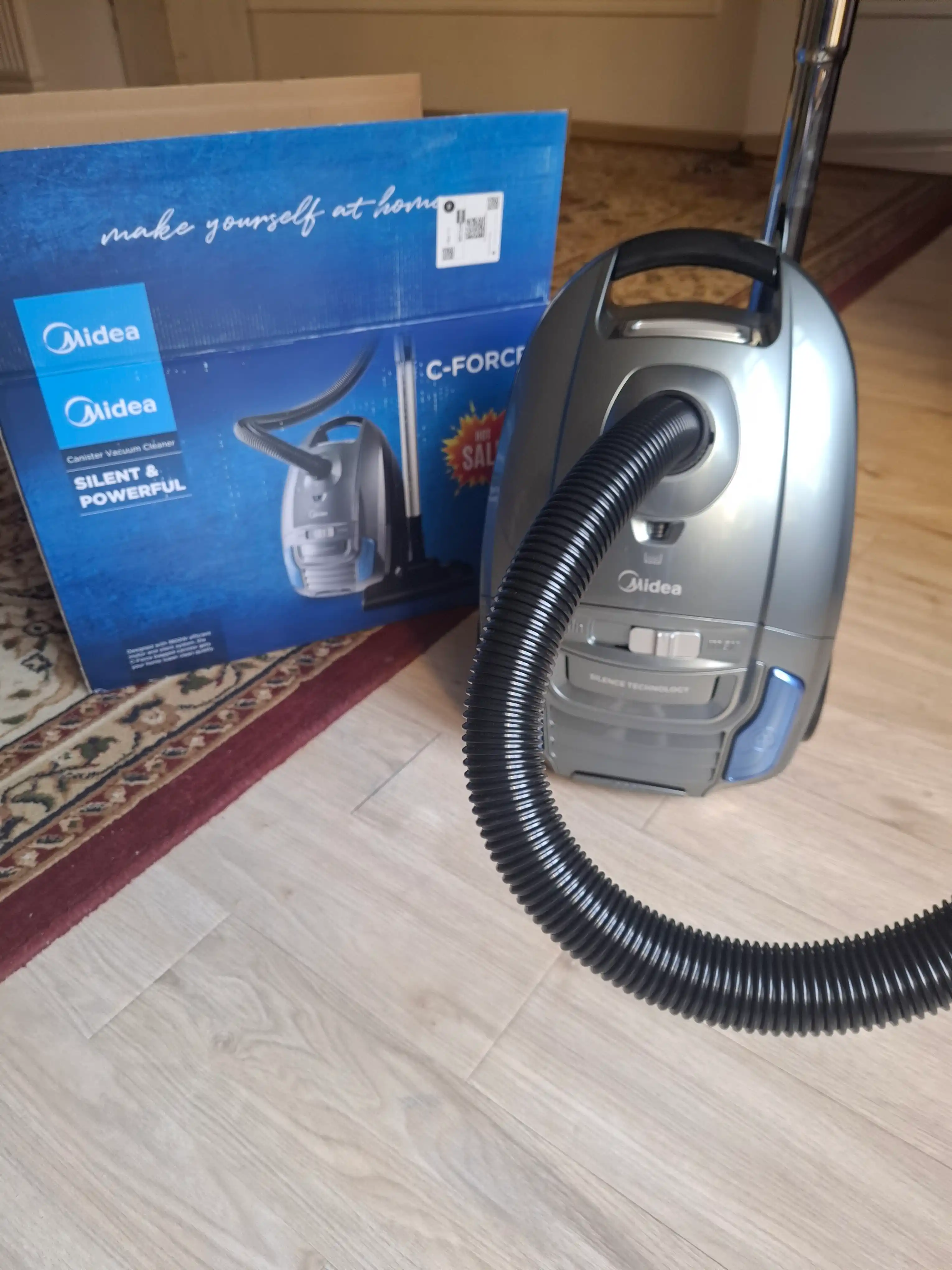 Midea changyutgichi – 1800-2000 Vt quvvat, 360 Vt so‘rish kuchi, HEPA filtri, uy uchun