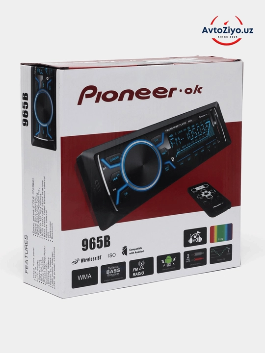 Автомобильная магнитола Pioneer Bluetooth, USB, AUX, FM-радио, с пультом 1DIN/2DIN