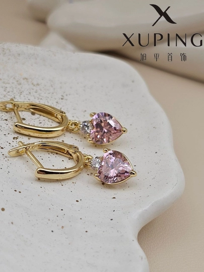 Серьги для девочек и женщин, Xuping — 1001PRT-XUPINGB-РОЗОВ