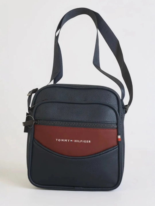 Барсетка мужская, через плечо, кожа, Tommy Hilfiger, в разных цветах - 