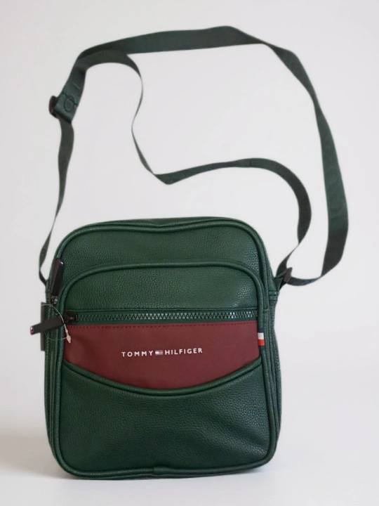 Барсетка мужская, через плечо, кожа, Tommy Hilfiger, в разных цветах - 