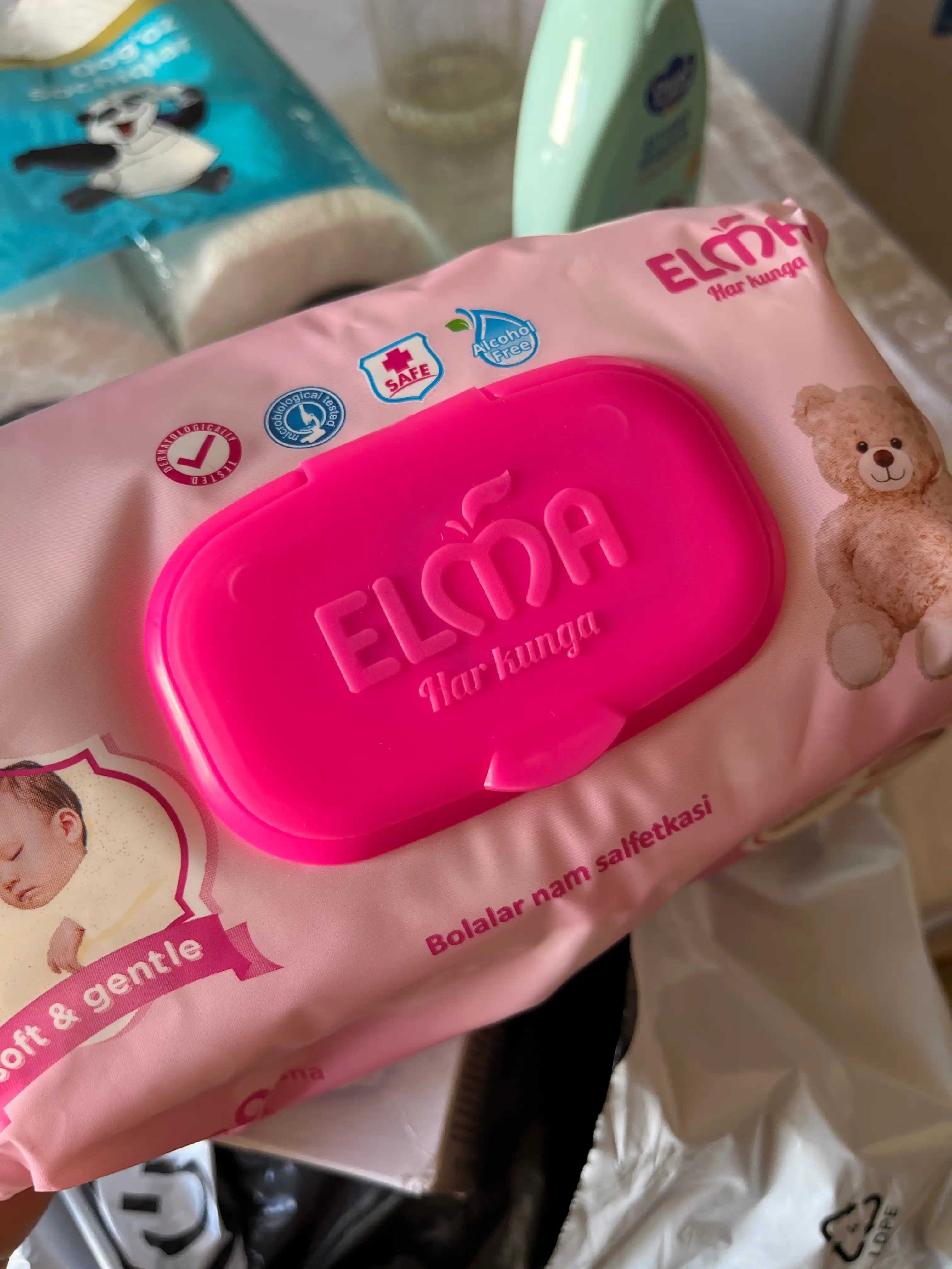 Nam salfetkalar tetiklantiruvchi Elma Baby Lux, 120 dona