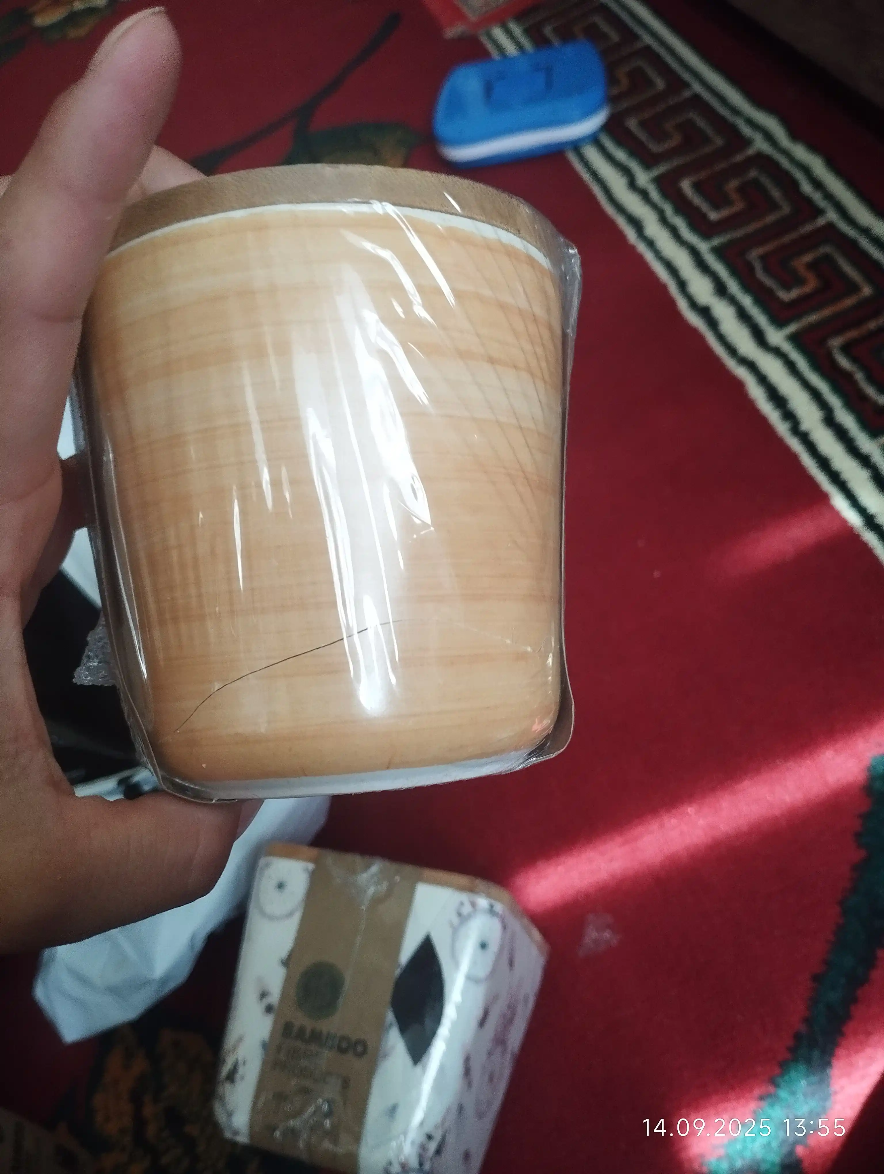 Konteyner idish bambukdan tayyorlangan, don mahsulotlar uchun, 450 ml