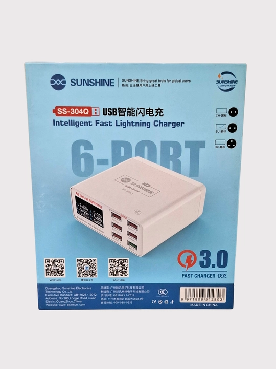 Sunshine SS-304Q 6-portli USB Smart Lightning zaryadlovchi