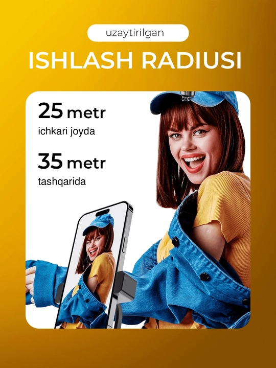 Simsiz petlichka mikrofon telefon uchun Type-C / Lightning, kontent va intervyu uchun