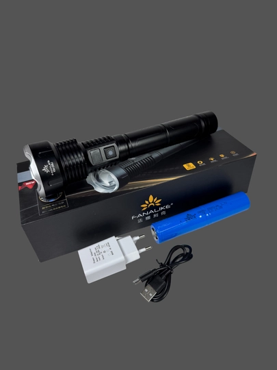 Фонарь, Powerbank, светодиодный, для дальнего освещения, 1500 м — FONAR-KMKATTA-ХРОМ