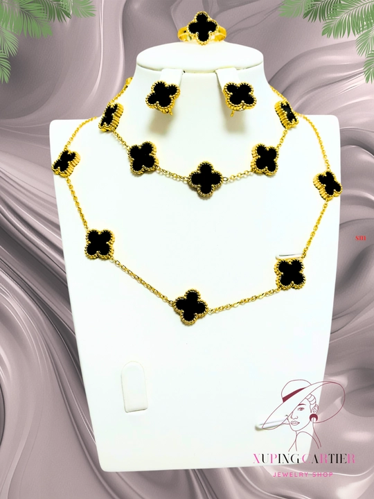 VAN CLEEF Набор бижутерий, кольцо, серьги, цепочка, браслет