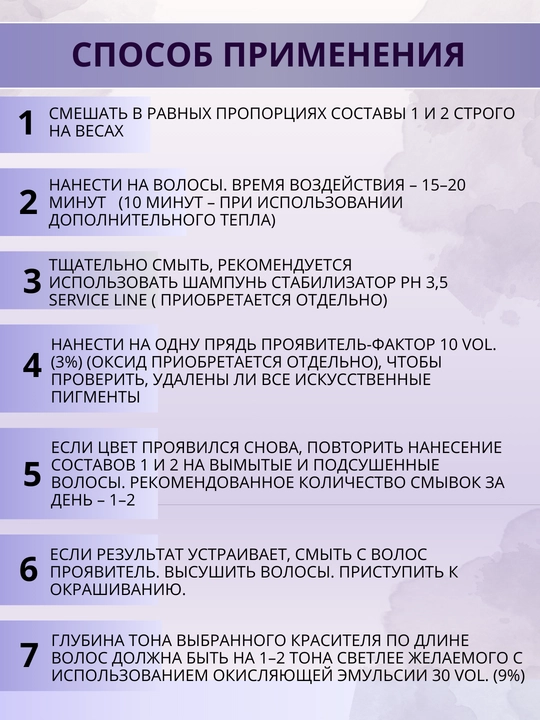 Ollin Professional смывка краски для волос, профессиональная Service Line, 2х100 мл