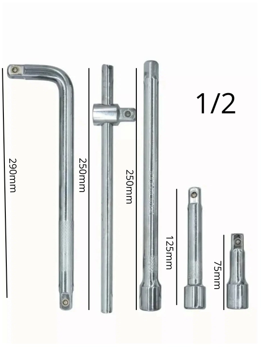 T-simon sharnirli 4 ta 75-125 va 250 mm uzaytirgichli, 1/2" xrom-vanadiyli po‘latdan yasalgan vorotok - 