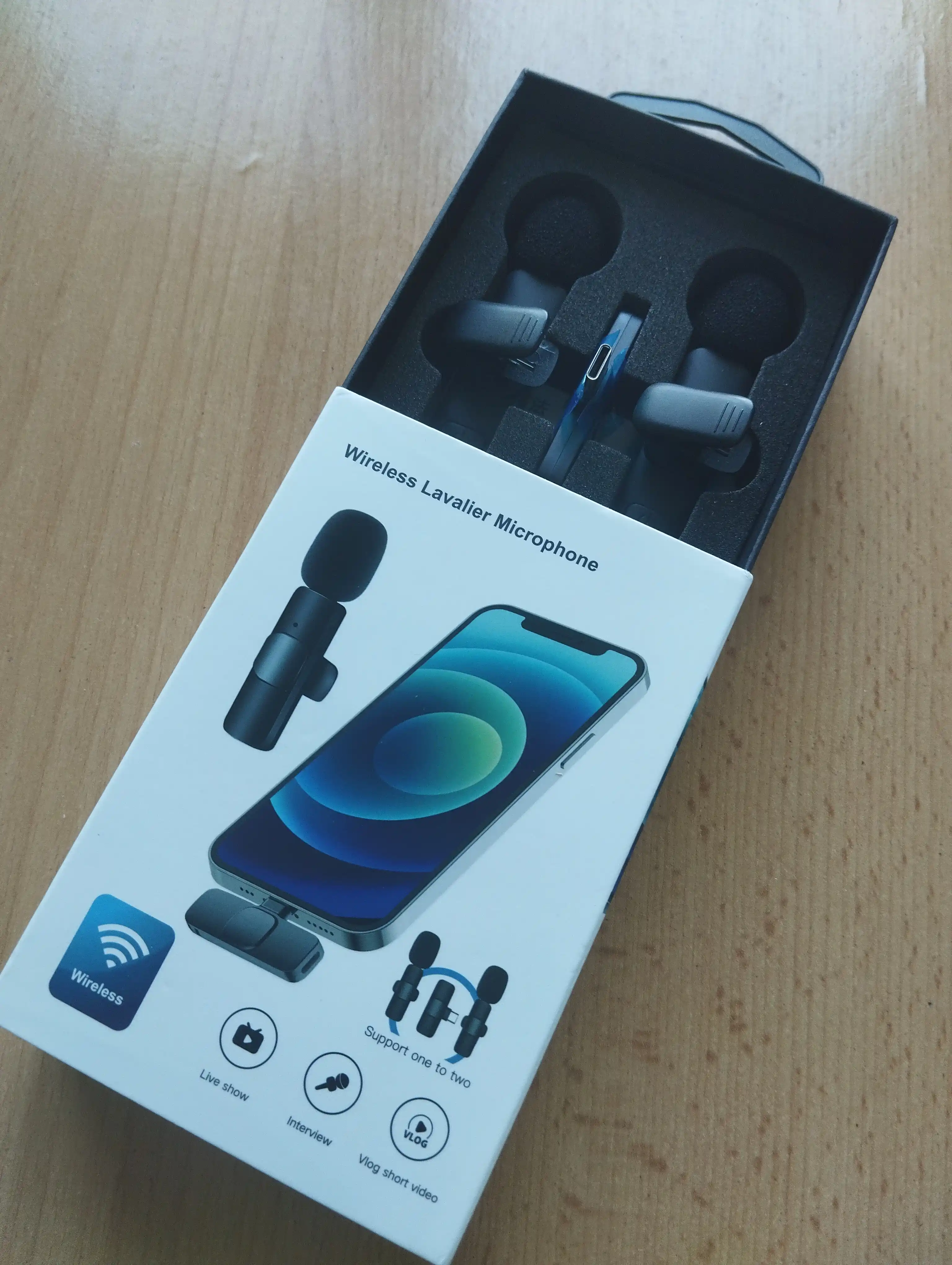Simsiz mikrofon petlichka Android, iPhone uchun, Type-C, Lightning