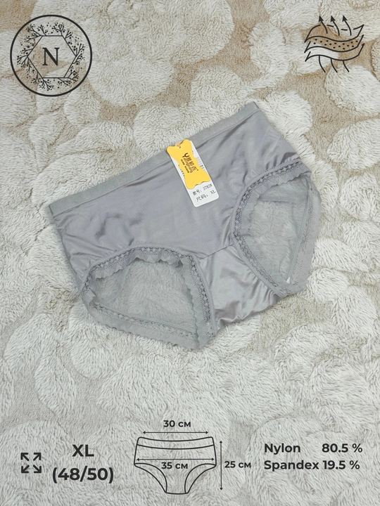 Женские трусы с атласным эффектом и кружевом (XL, 48) #3782