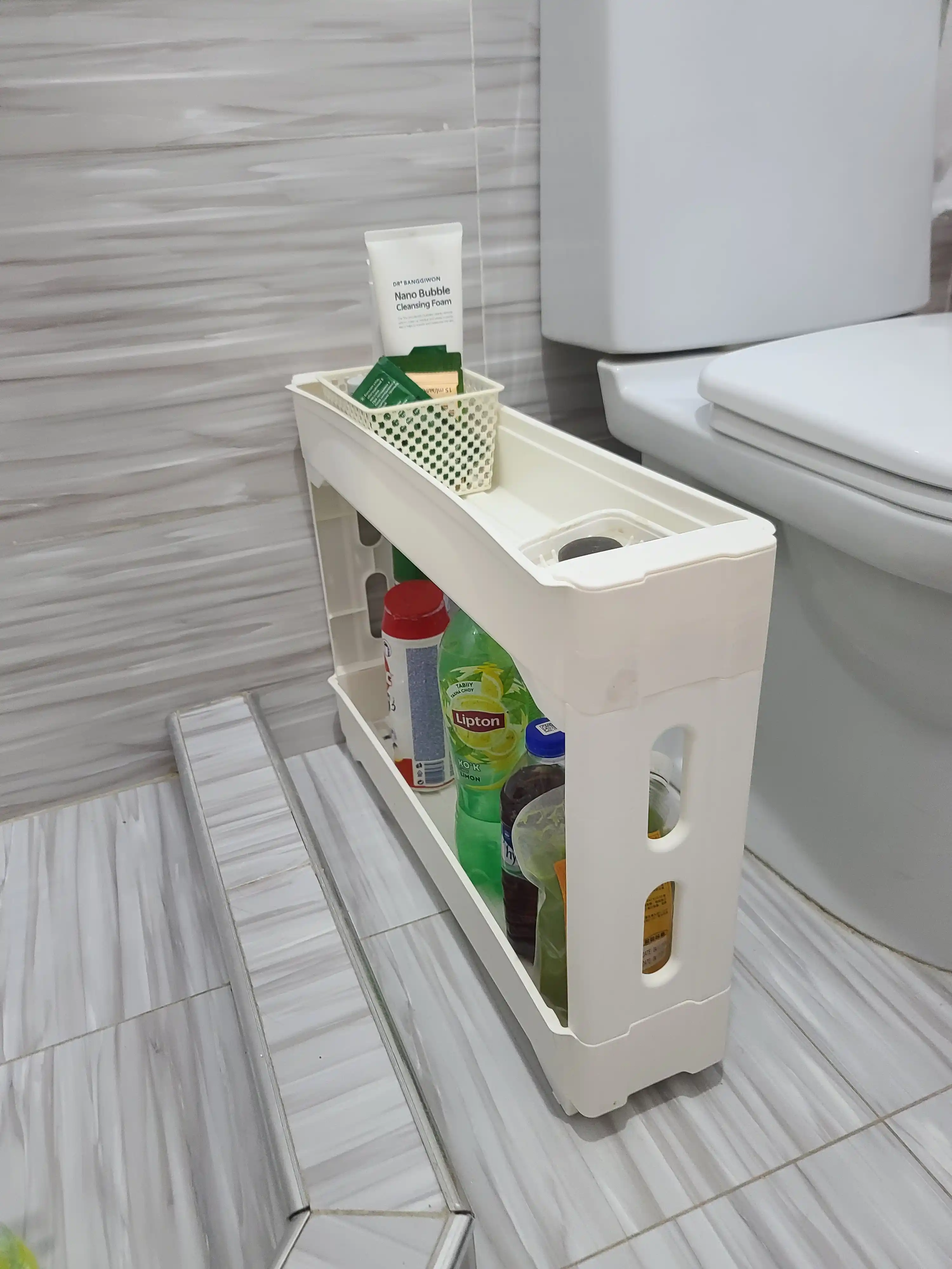 Keeplex Regula g'ildiraklaridagi oshxona va hammom uchun tor plastik polli tokcha