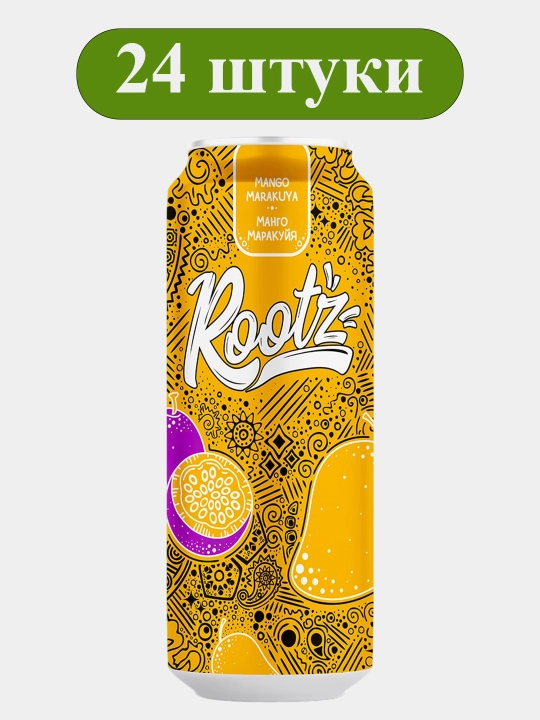 ROOTZ МАНГО-МАРАКУЙЯ 0,45 л,  24 штуки - 
