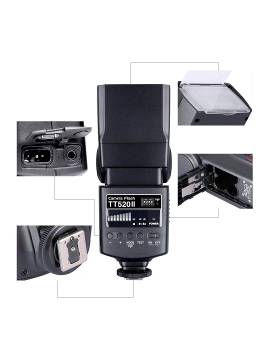 Godox TT520 — Manual vspyshka, Canon/Nikon/Sony va boshqa kameralar uchun