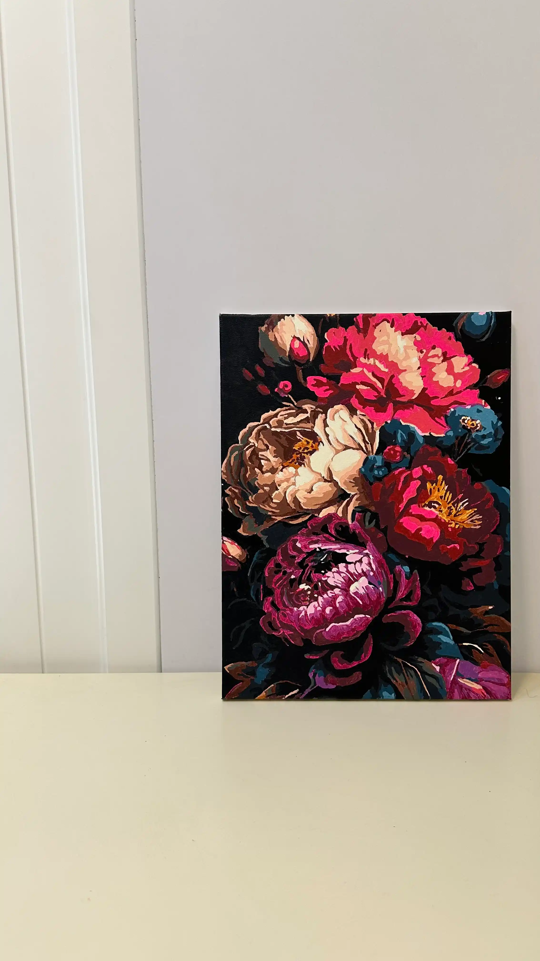 Raqamlar bo'yicha rasm Skystore Gullar, asosli ramkaga tortilgan, 30x40 sm