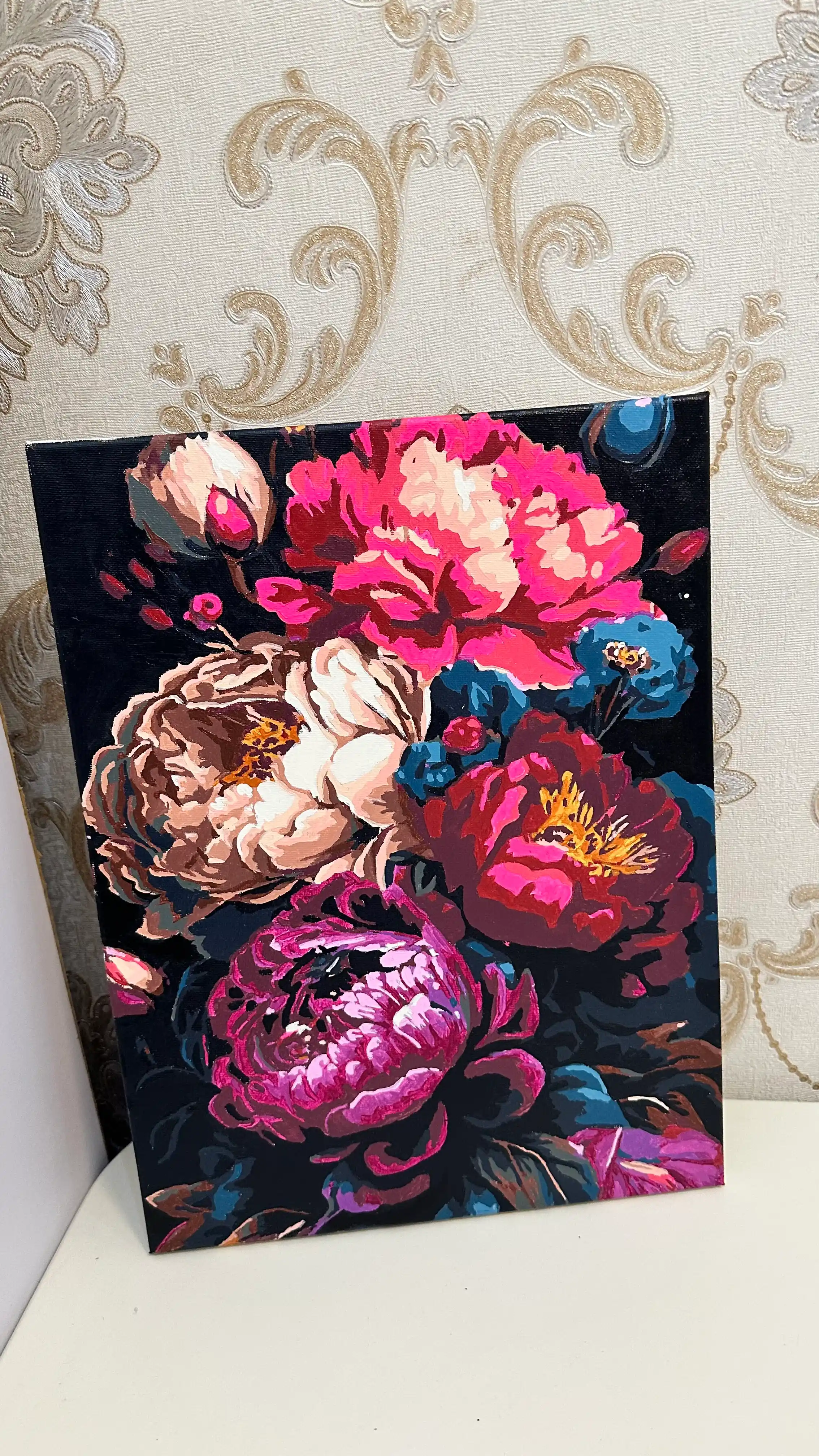 Raqamlar bo'yicha rasm Skystore Gullar, asosli ramkaga tortilgan, 30x40 sm