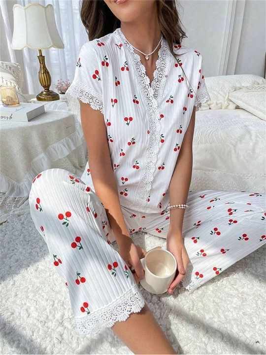 Ayollar pijamasi Kioko, ayollar uchun ikki qismli pijama, uy kiyimi, ayollar uy kostyumi