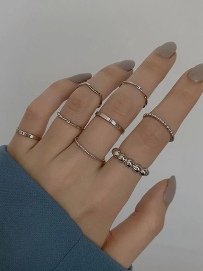 Набор колец — GULIMOH-9UZUTOP-СЕРЕБРН-54