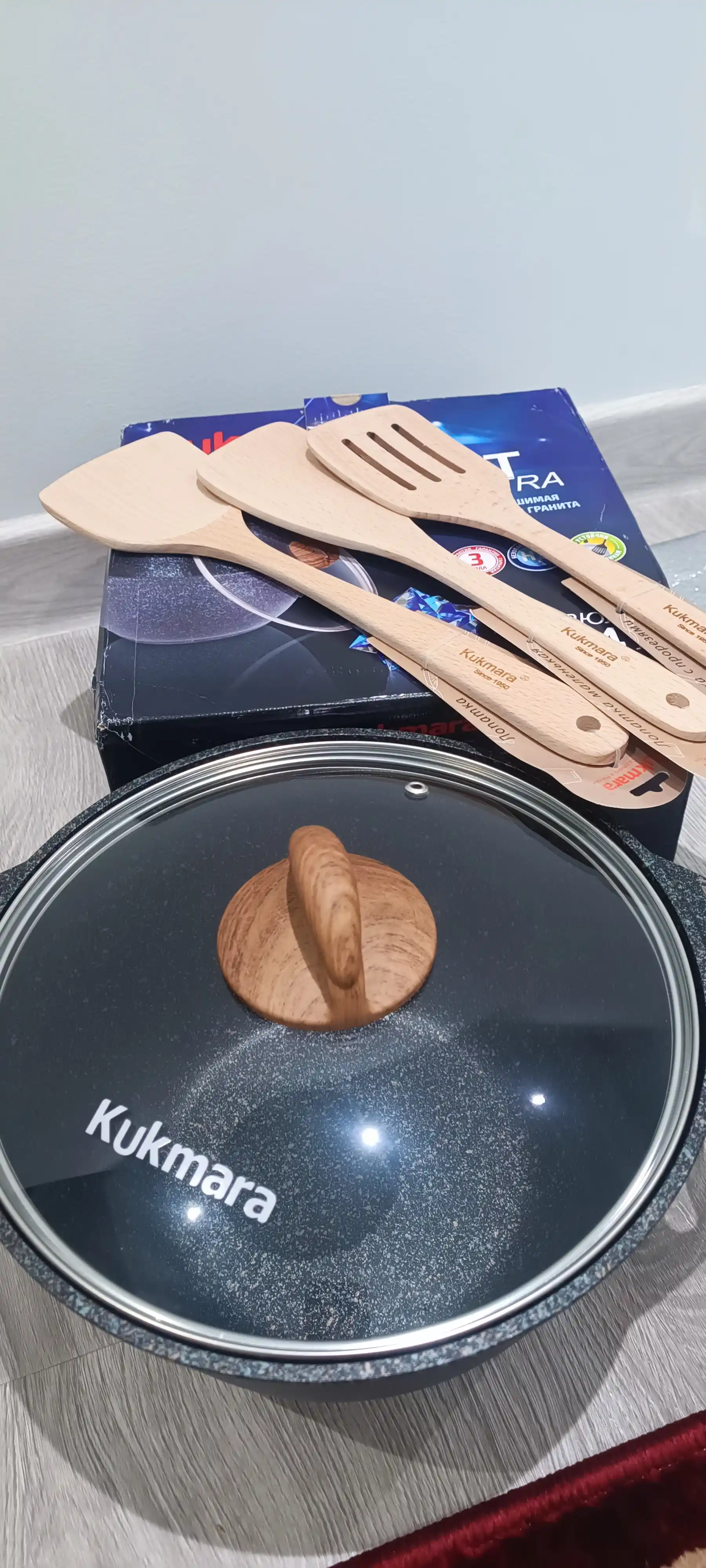 Кастрюля Kukmara Granit Ultra, со стеклянной крышкой
