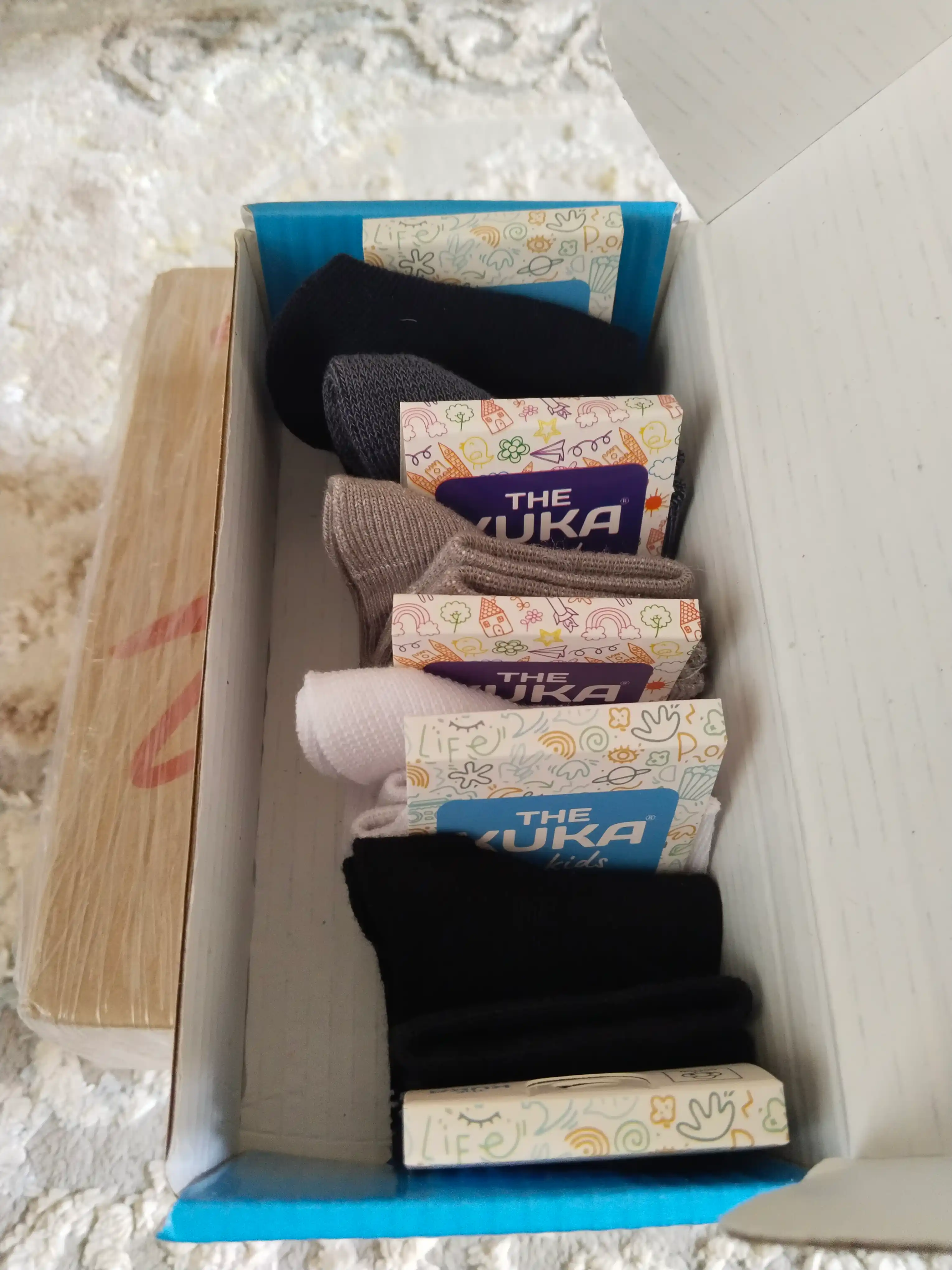 Paypoqlar bolalar uchun The Kuka, o'g'il bollar uchun to'plam, sovg'a qutisida, 5 juft