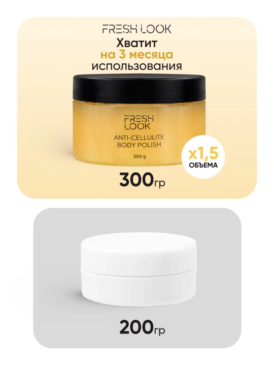 Скраб-слайм для тела антицеллюлитный FRESH LOOK ANTI-CELLULITE SCRUB POLISH, 300 гр 