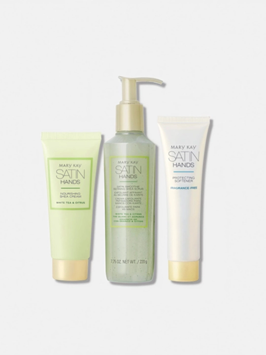 Satin Hands® - Sha yong‘og‘i yog‘li qo‘l parvarish to‘plami «Oq choy va tsitrus»