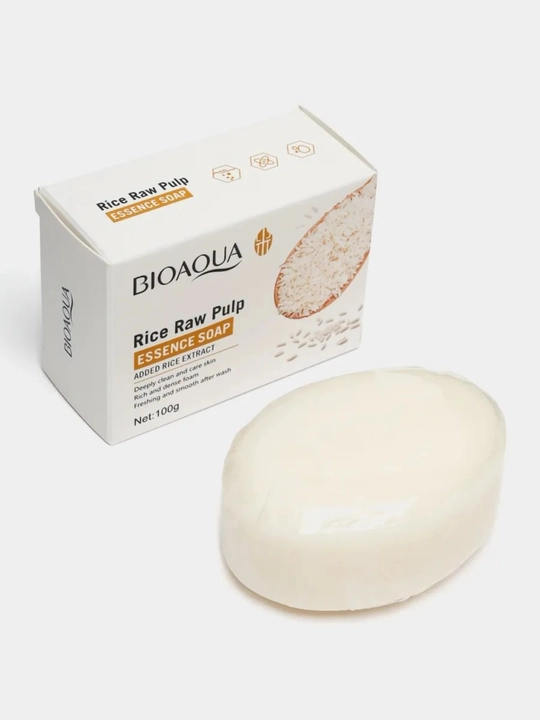 Oqartiruvchi sovun BIOAQUA, guruch ekstrakti bilan, yuz va tana uchun, 100 g