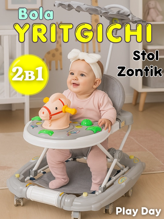 Chaqaloq xodunoklari, g'ildiraklarda, balandligi sozlanadi - 