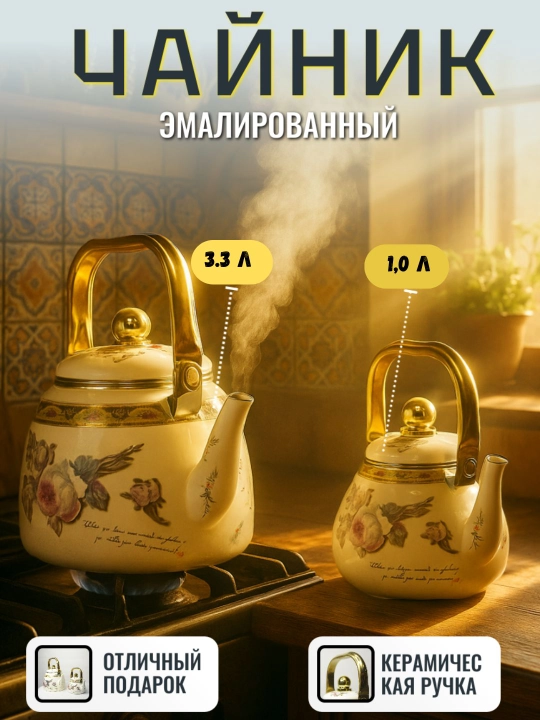 Набор заварной чайников, из двух частей, 3,3 л, 1 л