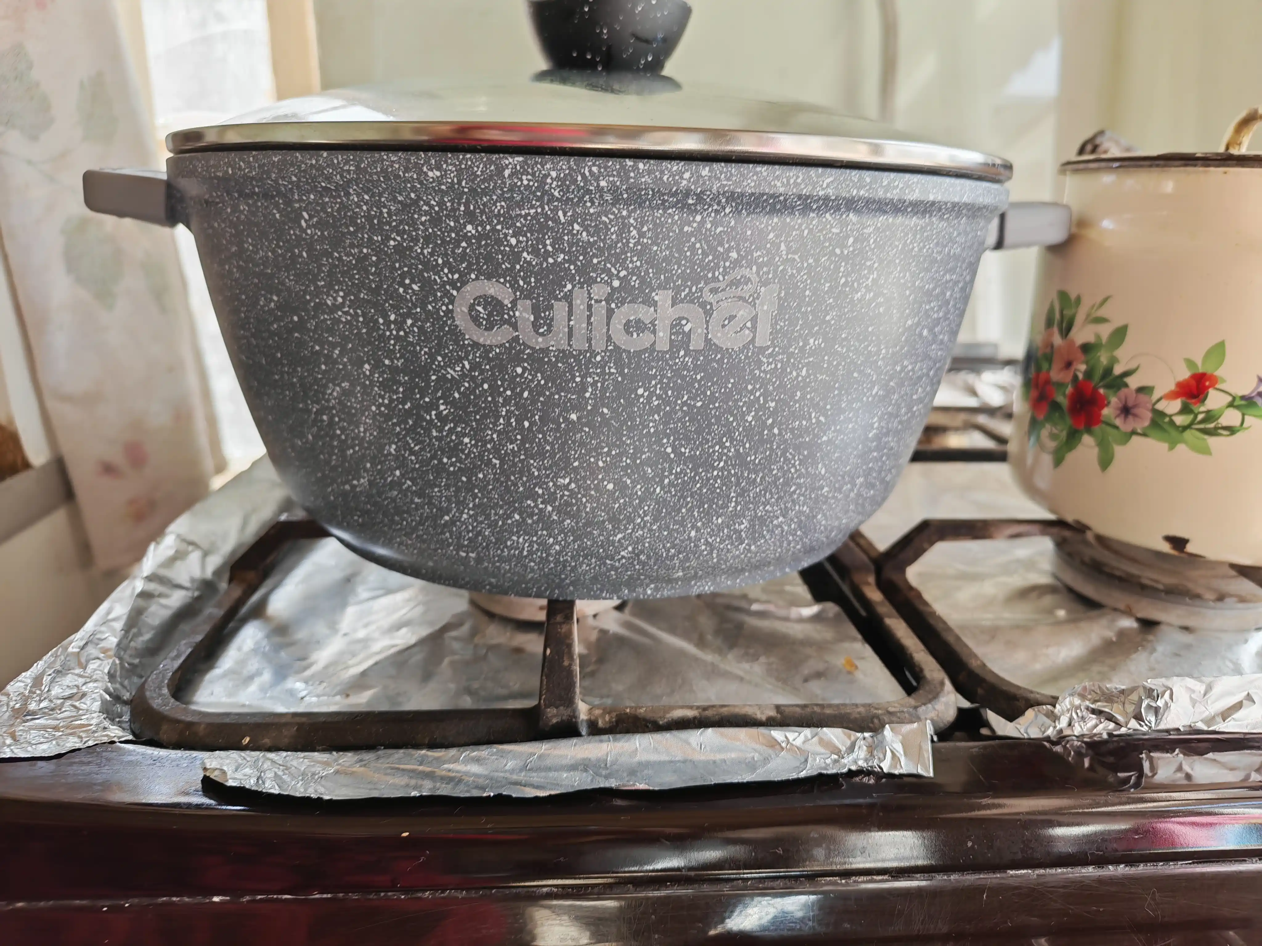 Granit tagiolmaydigan shisha qopqoqli, qozon CULICHEF
