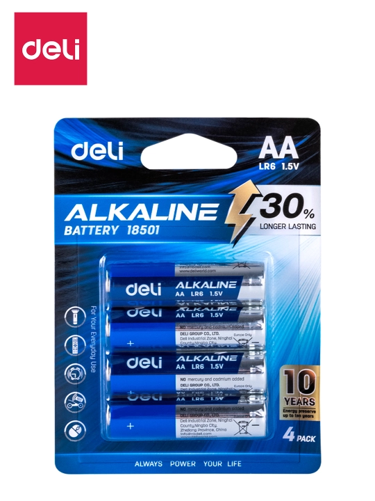 Батарейки AА LR6 1.5V 4шт 18501 Deli блистер, 18501 - 