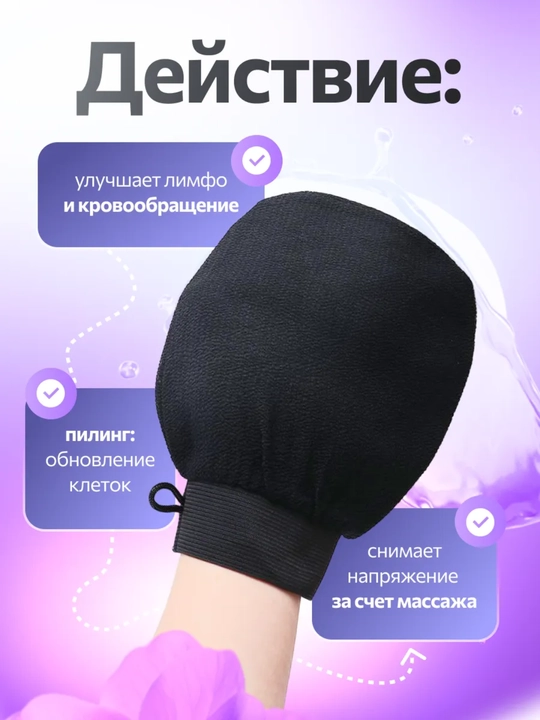 Мочалка-варежка для пилинга из вискозы