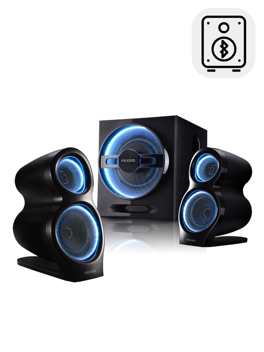 Microlab T-10 sabvuferi / 2.1 / 56 Vt RMS, 2×16 Vt va 24 Vt, Bluetooth