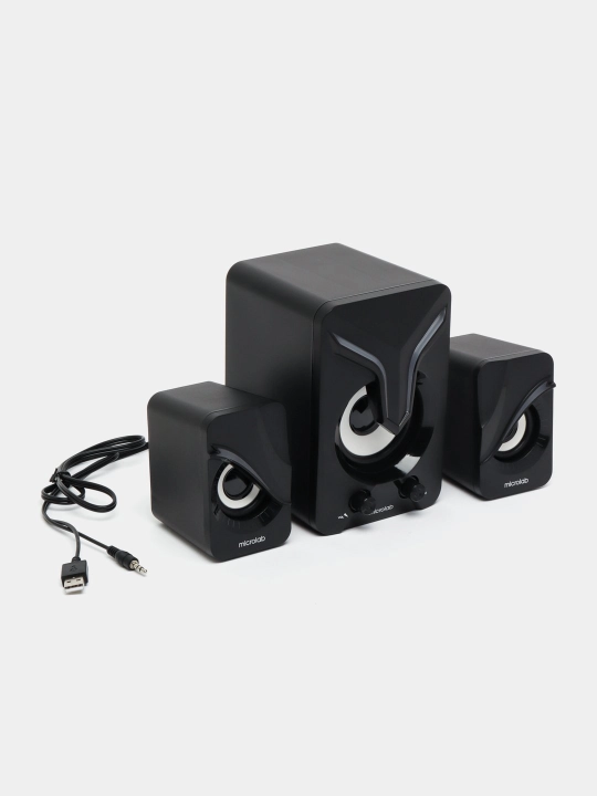 Microlab U270 PHENIX / 2.1 / ≈ 11 Vt RMS kolonkasi, 5 Vt sabvufer, 2×3 Vt sun’iy yo‘ldosh