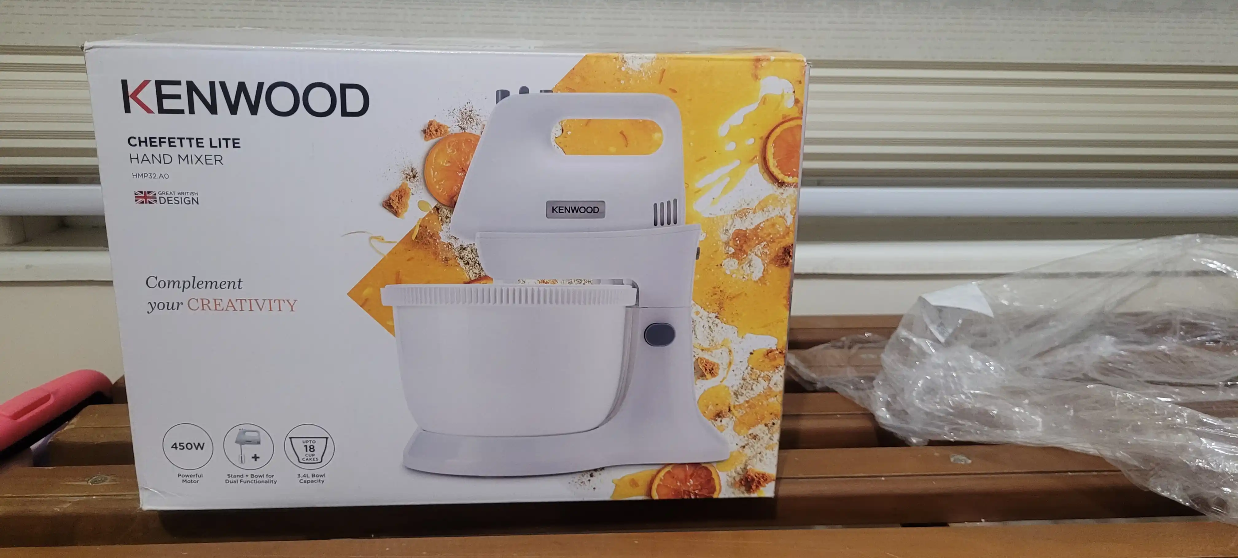 Миксер с чашей Kenwood HMP32.A0WH Chefette Lite, 450 Вт, 5 скоростей, Turbo