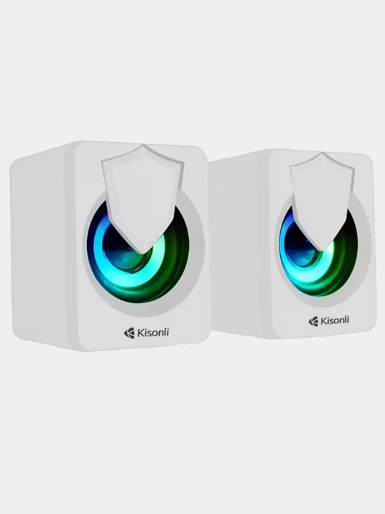 Колонки для компьютера Kisonli L-1030 5 Вт, 2.0, питание от USB, RGB подсветка