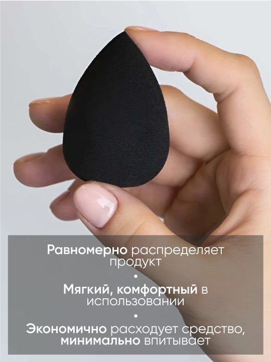 Спонж для макияжа в наборе с корзинкой LIMONI Blender Makeup Sponge Black