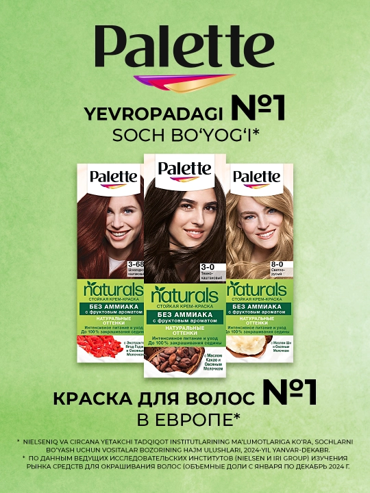 Краска для волос Palette PNC 3-0, темный каштан