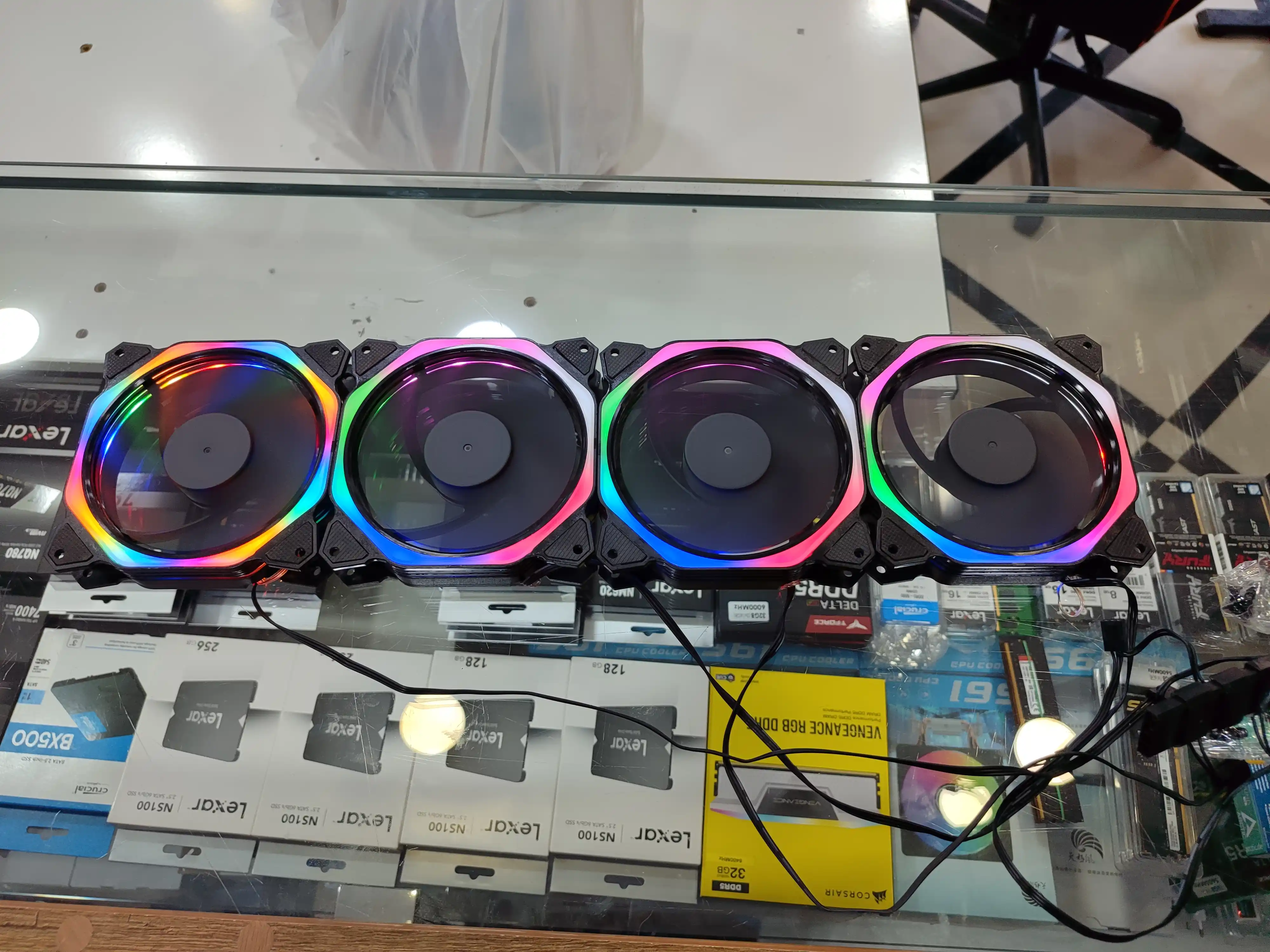 RGB-вентилятор для компьютера, 120 мм , радужный цвет, с высоким воздушным потоком