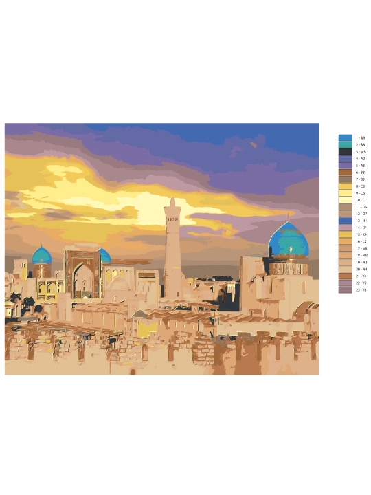 Raqamlar bo'yicha rasm chizish ARTERY "Oʻzbekiston", 40×50 sm, holstga bo'yaladigan rasm