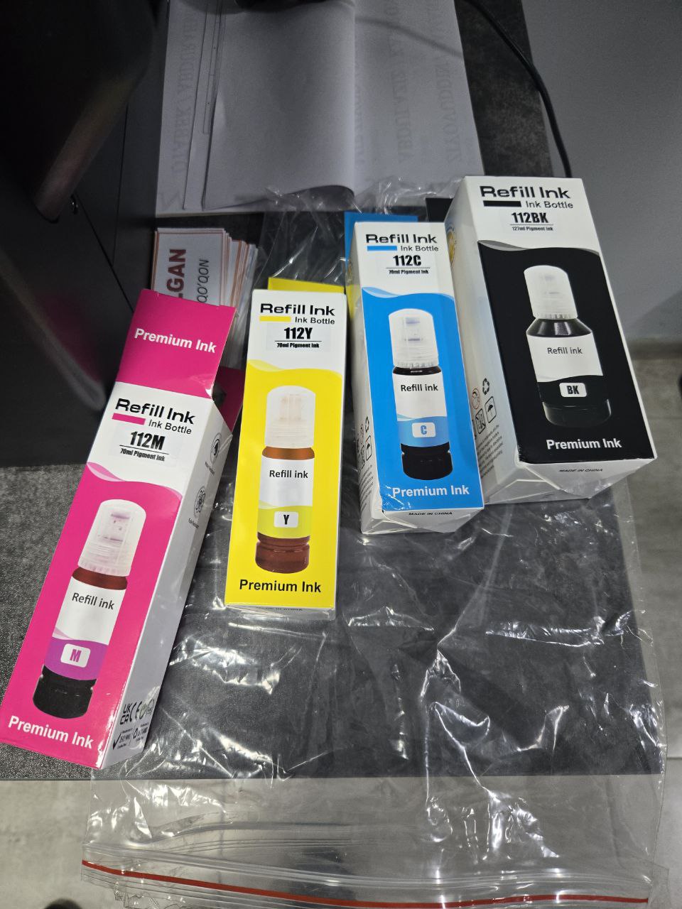 Pigment siyoh Epson 112, L6570, L15150, L15160, L6490 printerlari uchun