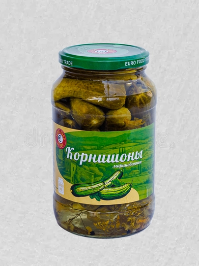 Карнишоны маринованные Eurofood-Trade, 1000 мл — EFOOD-KARNOSHONI-1000